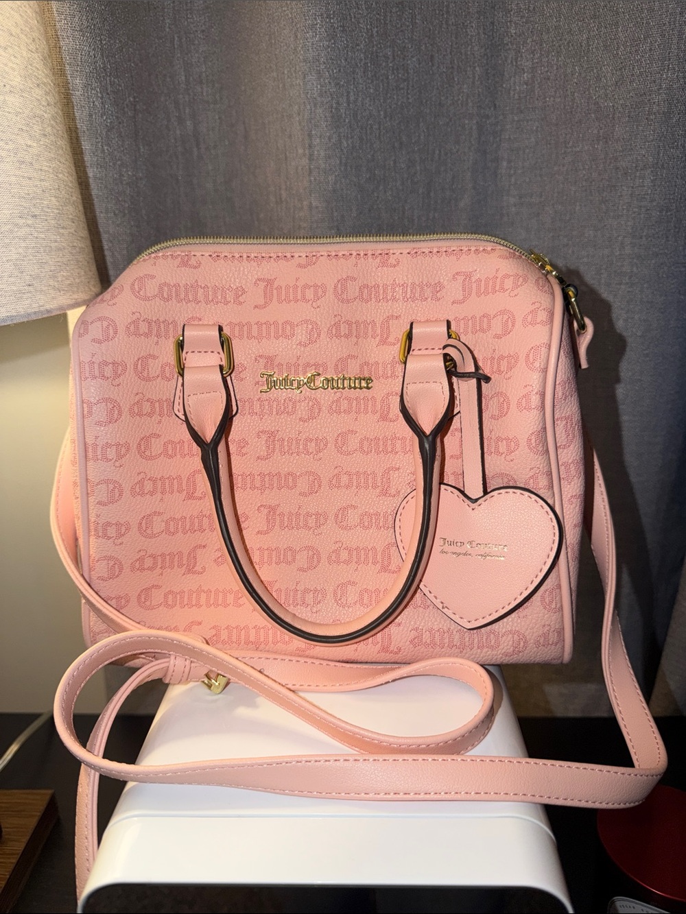 Juicy Couture Light Pink Dome Satchel with Heart Charm